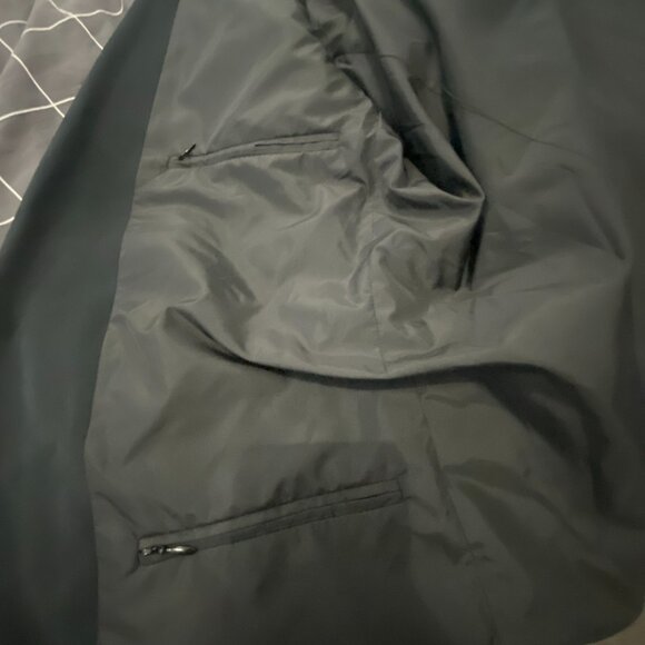 LL Bean Blazer Mens 44 Tall Black Micro Polyester Lined 2 Button Sports Jacket - Picture 10 of 11